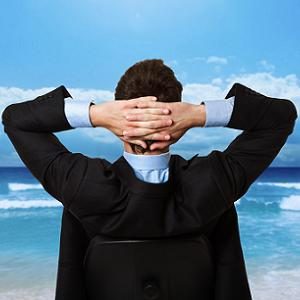 Businessman relaxing himself on a chair