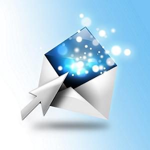 Email Letter With Sparkles and Arrow